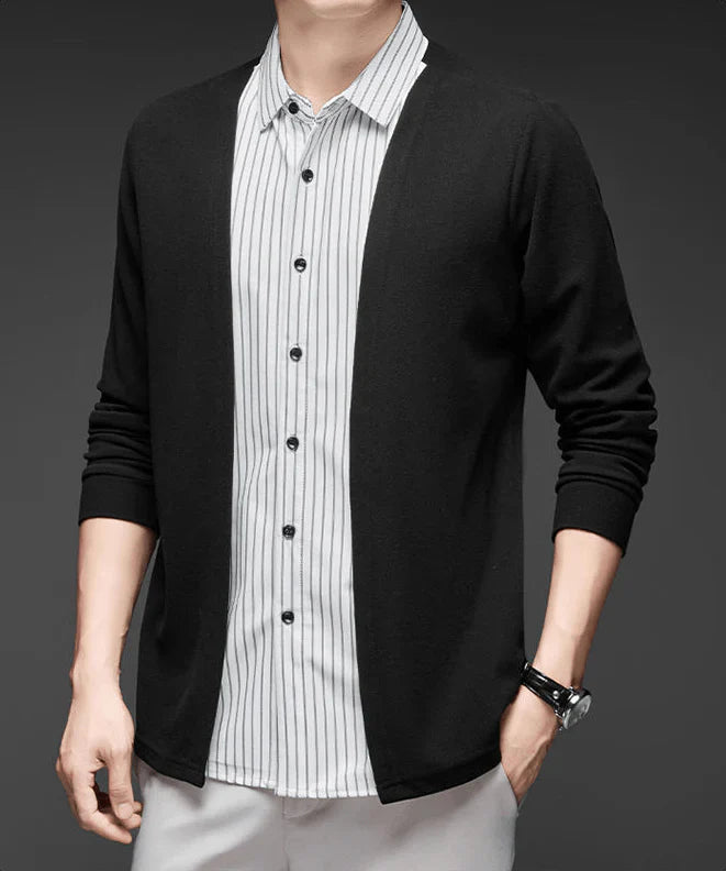 Gianluigi™ – Italienisches 2-in-1-Hemd mit Cardigan-Schnitt